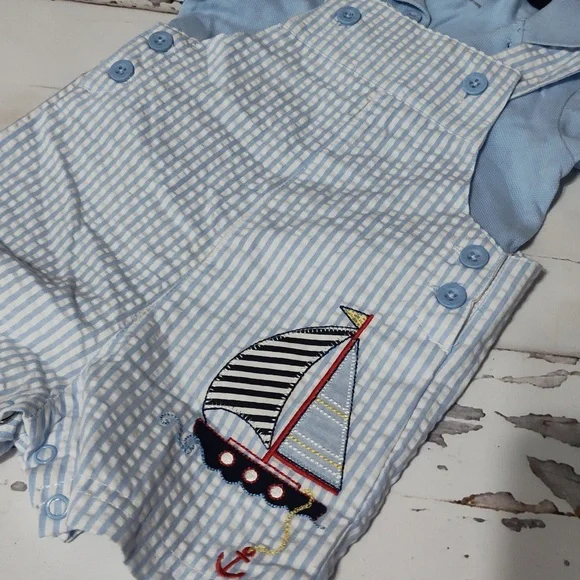 Little me sailor romper set size 9m - Picture 4 of 5